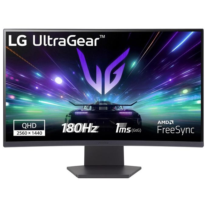 LG 27GS60QN UltraGear Monitor PC Gaming Curvo 27'' Display LCD 180 Hz 1ms 2560 x 1440 Pixel Quad HD