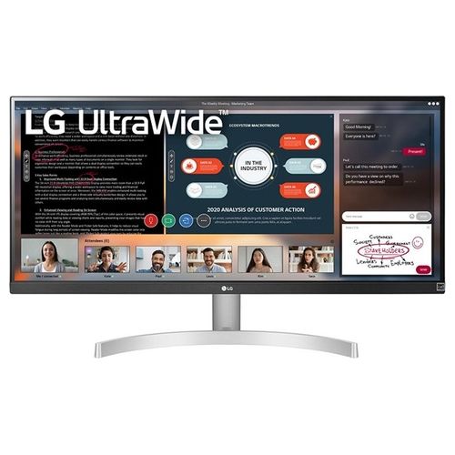 LG 29WN600 Monitor 29" UltraWide 21:9 LED IPS HDR, 2560x1080, AMD FreeSync 75Hz, Audio Stereo 14W, HDMI (HDCP 2.2), Display Port 1.4, Uscita Audio, Flicker Safe, Bianco