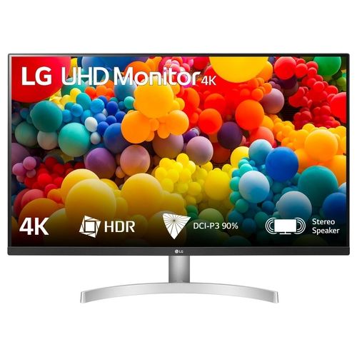 LG Monitor 31.5'' LED VA 32UN500 Monitor 32'' UltraHD 4K LED VA HDR 10, 3840x2160, 4ms, AMD FreeSync 60Hz, Speaker Stereo 10W, HDMI 2.0 (HDCP 2.2), Display Port 1.4, Porta AUX, Flicker Safe, Bianco