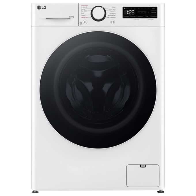 LG D2R5S09TSWW Lavasciuga slim 9/5 kg AI DD Classe E 1200 giri TurboWash 360 Vapore