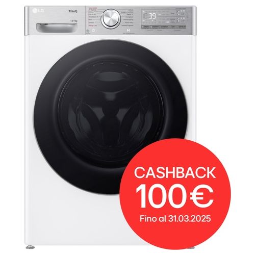 D4R9513TPWC Lavasciuga 13/7kg AI DD Serie R9 Classe D 1400 giri TurboWash 360 Vapore antipiega Autodosaggio Wi-Fi Bianca