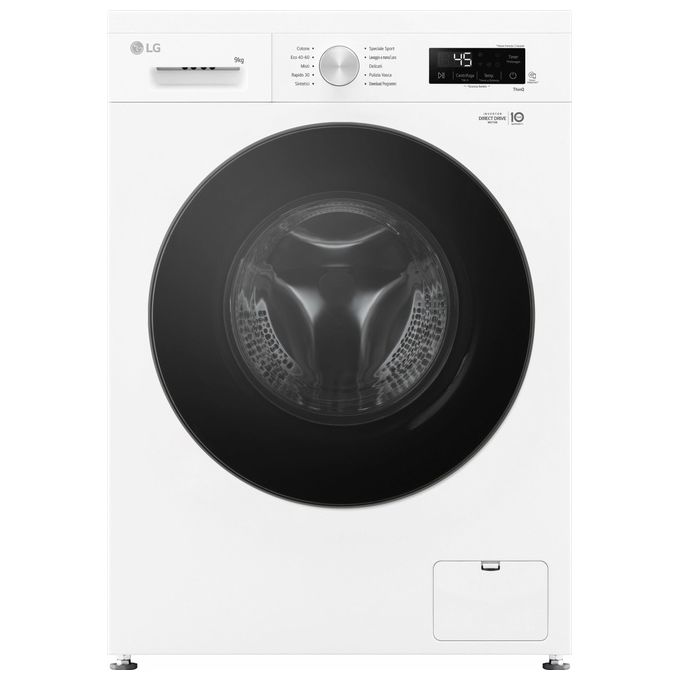 Image of LG F4NX1009NWB Serie X1 - Lavatrice a carica frontale 9 kg, 1400 rpm, Classe A, 6 Motion Direct Drive, Allergy Care, Wi-Fi, (85x60x55 cm), Bianco