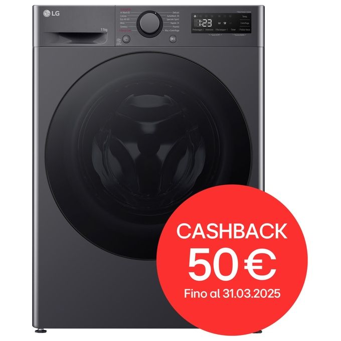 Image of LG F4R5011TSMB Lavatrice 11kg AI DD Classe Energetica A-10% 1400 Giri TurboWash Vapore