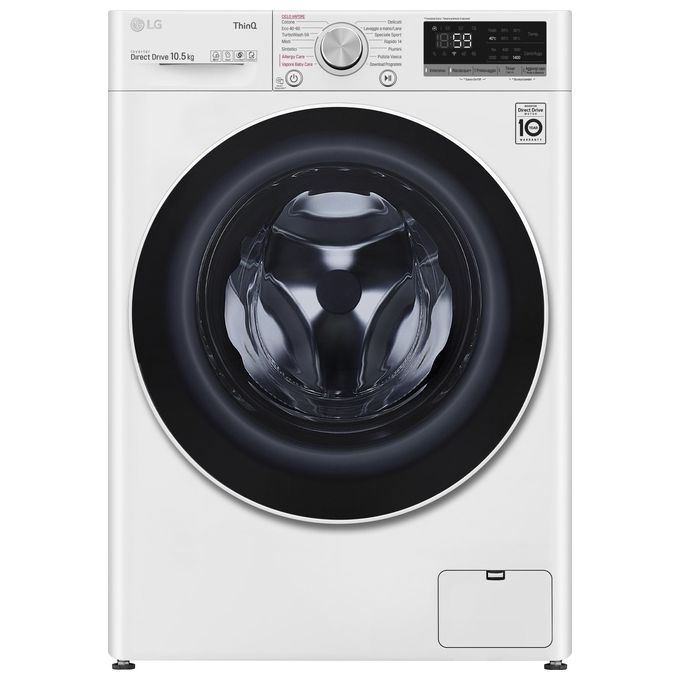 LG F4WV510S1E Lavatrice Carica Frontale AI DD Direct Drive Classe energetica B Capacita' di carico 10,5 Kg Centrifuga 1400 giri Motore Inverter Turbowash Vapore Wi-Fi