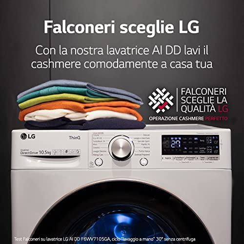 LG F4WV512S0E Machine à laver à charge frontale 12 kg, Autonome, 1400  tr/min, Wi-Fi