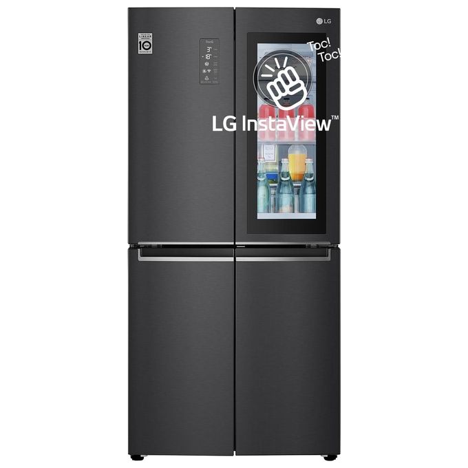 LG GMQ844MC5E Frigorifero Side by Side Quattro Porte Door in Door InstaView Capacita' 570 Litri Classe energetica E Total No Frost Wi-Fi SmartThinQ 178,7 cm Nero Matte Black Steel