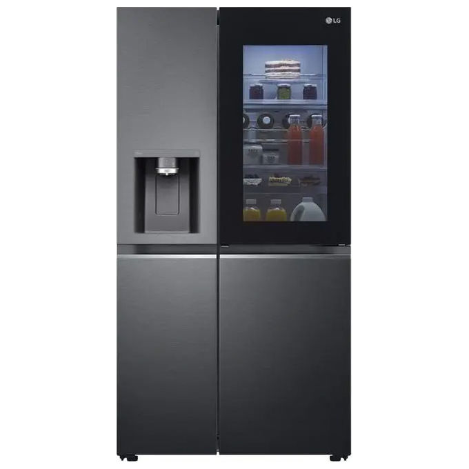Image of LG GSXV91MCAE - Frigorifero side by side 635 L, 179 cm, Classe E, 39 dB, Total No Frost, InstaView Door-in-Door, UVnano, Wi-Fi, Nero opaco