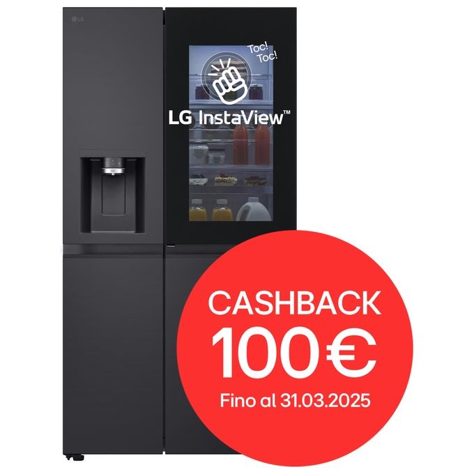LG InstaView GSXE91EVAD Frigorifero Side-by-Side Door-in-Door Classe Energetica D 628 Litri Wi-Fi Senza Allaccio Uvnano Black Steel