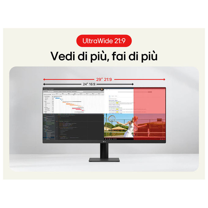 LG 29U511A Monitor PC 29" IPS 100 Hz (Nero)