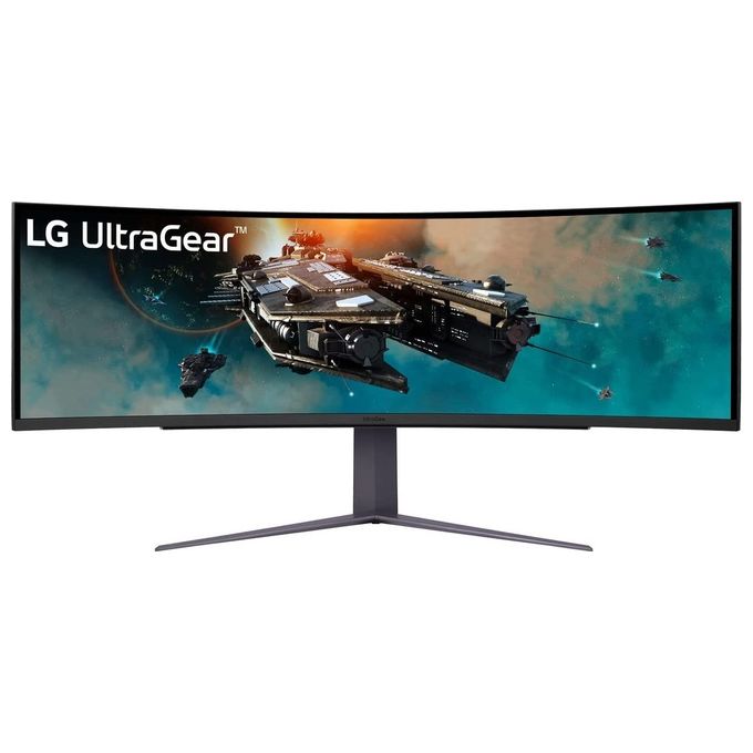 LG 49GR85DC UltraGear Gaming Monitor 49'' DualQHD UltraWide Curvo LED VA HDR 1000, 5120x1440, 1ms, AMD FreeSync Premium Pro 240Hz, HDMI 2.1 VRR, HDCP 2.2, Display Port 1.4, Flicker Safe, Nero
