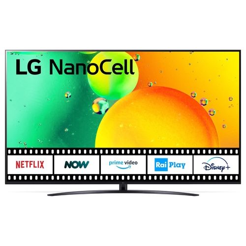 LG NanoCell 75NANO766QA Smart TV 4K 75" Serie NANO76 2022 Processore α5 Gen 5 Filmmaker Mode Wi-Fi AI ThinQ Google Assistant e Alexa Integrati Telecomando Puntatore