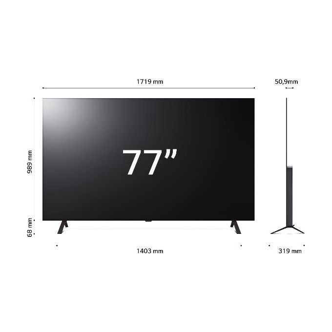 Lg OLED77B42L Smart TV 77 Pollici 4K Ultra HD Display OLED 120 Hz Sistema Web OS colore Nero