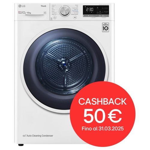 RH10V9AV4W Asciugatrice A condensazione con pompa di calore Classe energetica A+++ Capacità di carico 10kg Eco Hybrid DUAL Inverter Heat Pump Bianco