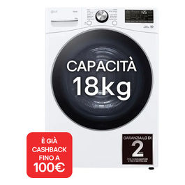 RH18U8AVCW Asciugatrice 18 Kg Classe A Dual Inverter con Pompa di Calore Profondità 82 cm Motore Direct Drive AI Dry Wi-Fi colore Bianco