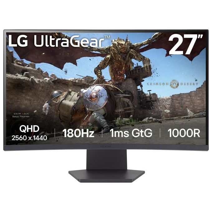 Image of LG UltraGear 27GS60QC Monitor Gaming 27'' Curvo QHD (2560x1440) 180Hz 1ms AMD FreeSync Premium HDR 10 HDMI 2.0 DisplayPort 1.4 AUX Flicker Safe Nero