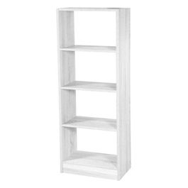 Libreria 4 Vani a Giorno in Legno Truciolato 40x24cm/H137cm Bianco Legno