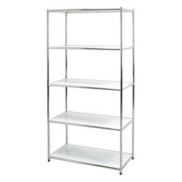 Libreria Cromata Con 5 Ripiani Bianchi  40 X 80 X 160