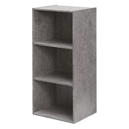 Libreria in legno 3 ripiani scaffale Cemento L 40 x H 29 x H 89 cm