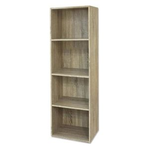 Libreria in legno 4 ripiani scaffale Rovere L 40 x H 29 x H 132 cm