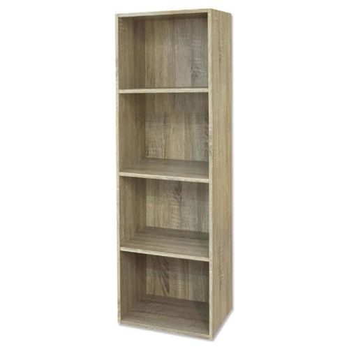 Libreria in legno 4 ripiani scaffale Rovere L 40 x H 29 x H 132 cm