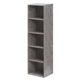 Libreria in legno 5 ripiani scaffale Cemento L 40 x H 29 x H 172 cm