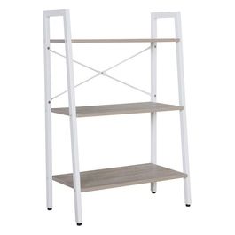 Libreria Lilas 3 Scaffali in Legno Truciolato 64x34cm/H97cm Bianco/Naturale