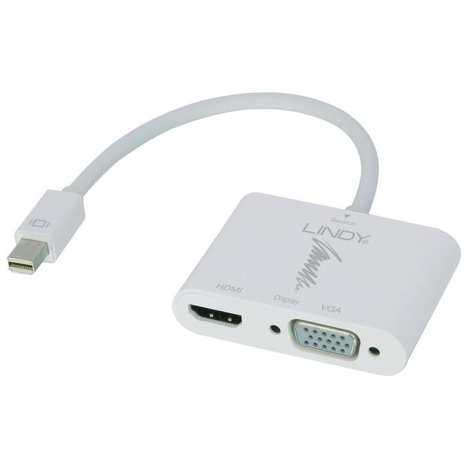 Lindy Adattatore Attivo Mini DisplayPort 1.2 a Hdmi 4K e VGA Nero