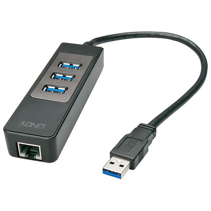 Lindy Adattatore Usb 3.0 Gigabit Ethernet e Hub