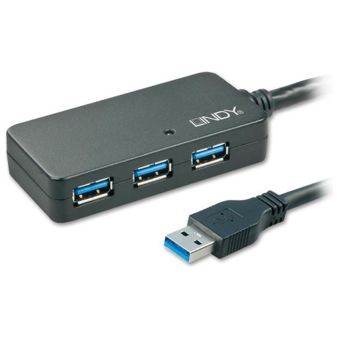 Lindy Prolunga Attiva Usb 3.0 10mt con Hub Pro
