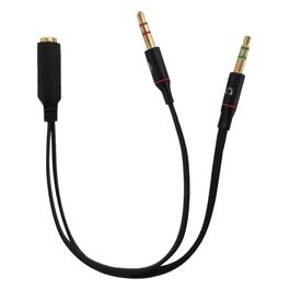 Link Adattatore Audio Cuffie e Microfono du Smartphone Connettori 1 Femmina 3.5mm 2 Maschio 3.5mm