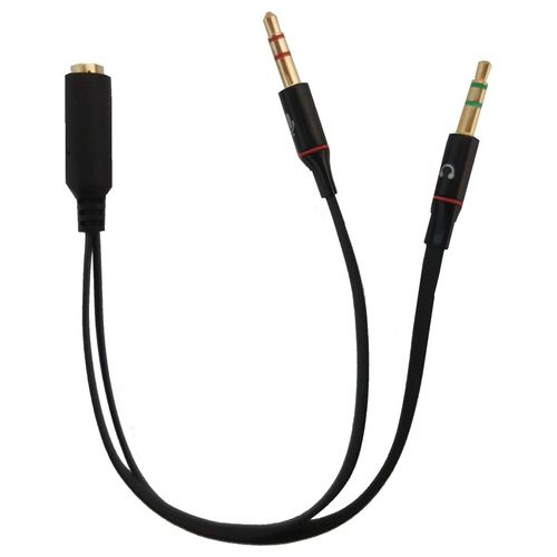 Link Adattatore Audio Cuffie e Microfono du Smartphone Connettori 1 Femmina 3.5mm 2 Maschio 3.5mm
