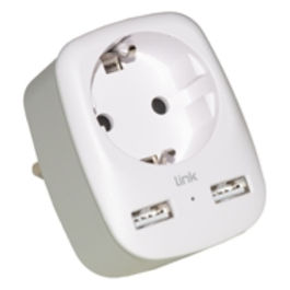 Adattatore Multipresa da Muro Spina Italiana 10a con 2 Porte Usb e Una Presa 2 Poli