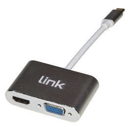 Adattatore Usb Tipo C Maschio con Porte Hdmi 4K e Vga