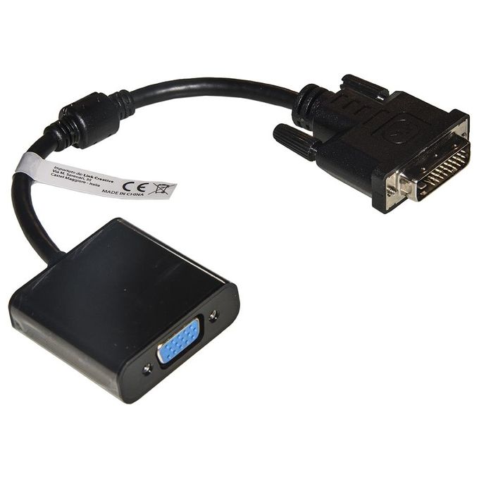 Link Adattatore Video Dvi-d 24+1 Maschio/Vga 15 Poli Femmina Nero