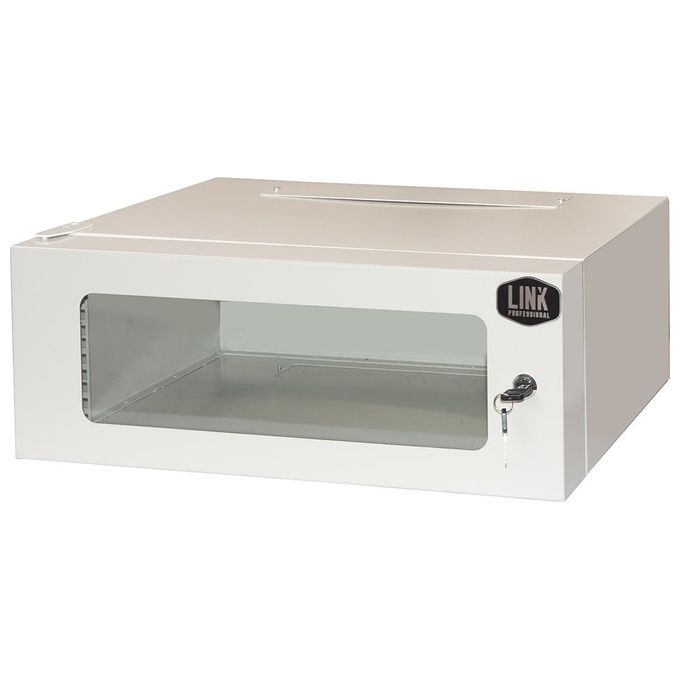 Link Armadio Rack 19'' 4U Profondita' 360mm con Porta Vetro 21x36x54cm Grigio