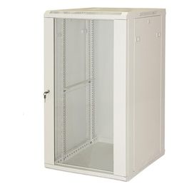 Link Armadio rack 19 18 unità da muro (a)900 (l)600 x profondita 600 mm. colore grigio chiaro porta vetro