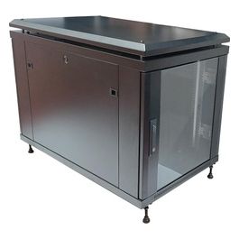 Armadio Rack 19" 12 Unita 700x600x800mm Colore Nero Porta in Vetro