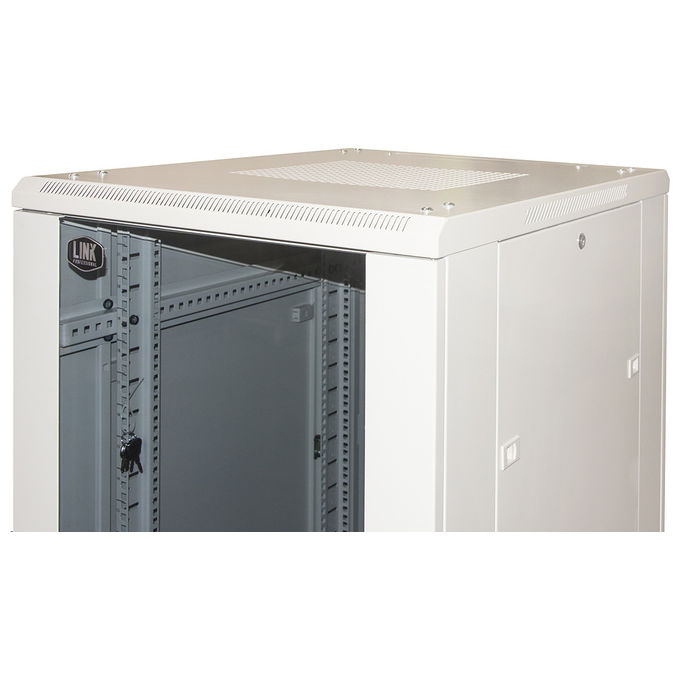 Link Armadio Rack 19'' per Reti 27U 1388x600x800mm Colore Grigio Porta Vetro Disassemblato