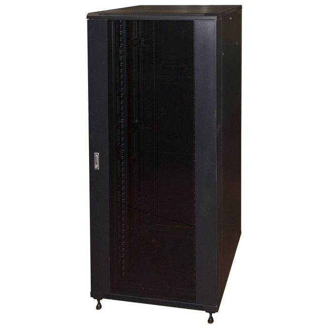 Link Armadio Rack 19'' 42U Nero Porta Vetro Disassemblato con Guidacavi Laterale