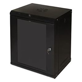 Link Armadio Rack 19" 9u Link Serie Light Colore Nero con Porta Vetro (Axpxl) 600x400x530mm Ripiano Incluso