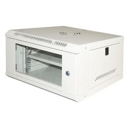 Armadio Rack 19" 6u Serie Light Colore Grigio con Porta Vetro (Axpxl) 300x400x530mm Ripiano Incluso