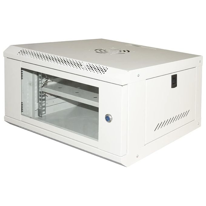 Link Armadio Rack 19'' 6u Link Serie Light Colore Grigio con Porta Vetro (Axpxl) 300x400x530mm Ripiano Incluso