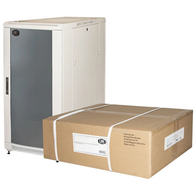 Link Armadio Rack per Reti 19'' 22U 1166x600x800mm Colore Grigio Porta Vetro Disassemblato
