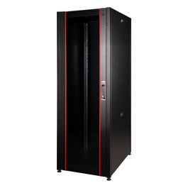 Armadio Rack per Reti 19" 42u 2002x600x600mm Colore Nero Porta Traforata Serie Eavi