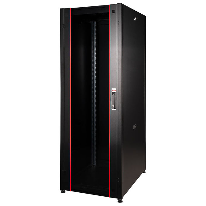 Link Armadio Rack per Reti 19'' 42u 2002x600x600mm Colore Nero Porta Vetro Serie Eavi