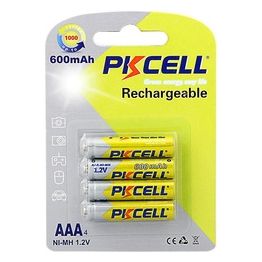Pkcell batterie ricaricabili ministilo AAA ni-mh 600 mah 1,2 v blister 4 pezzi