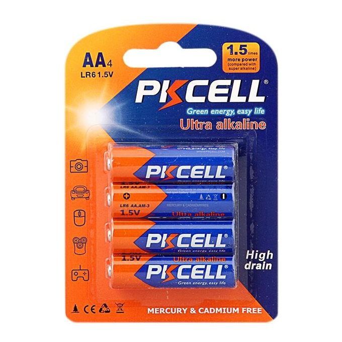 Pkcell batterie ultra alcaline AA lr6 stilo blister 4 pezzi