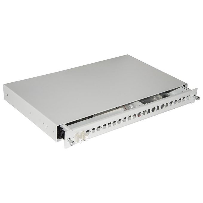 Link cassetto fibra ottica 24 porte per adattatori lc duplex 1 unita' per installazione 19 grigio