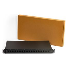 Cassetto Fibra Ottica 24 Porte per Adattatori Lc Duplex e Sc Simplex 1 Unita' Per Installazione 19" Nero Vuoto