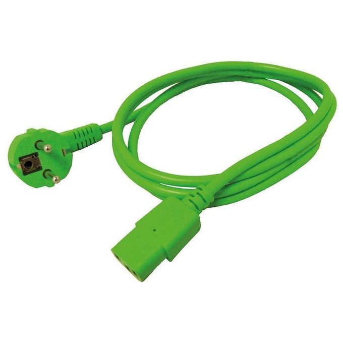 Link cavo alimentazione mt. 1.80 spina tedesca 90 gradi 250 v presa iec vde verde